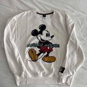 Disney Mickey Mouse White Crewneck Sweater